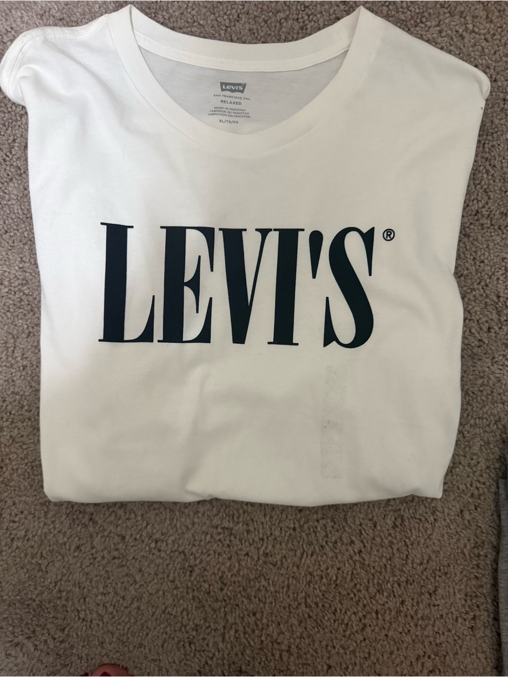 Levi's White Crewneck T-Shirt with Black Logo